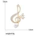 Alloy Rhinestone Music Note Brooch For Office Suits And Lapels view 6
