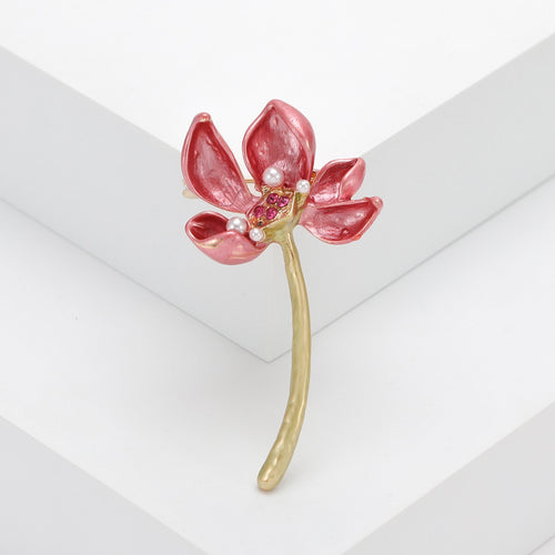 Alloy 3D Lotus Brooch Pin For Vintage Clothing Decoration