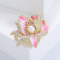 Alloy Enamel Zircon Lotus Brooch For Qipao Coat Decoration view 4