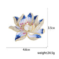 Alloy Enamel Zircon Lotus Brooch For Qipao Coat Decoration view 5