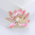 Alloy Enamel Zircon Lotus Brooch For Qipao Coat Decoration view 6