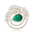Alloy Zircon Olive Branch Brooch Pin For Elegant Coat Decoration view 1