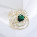 Alloy Zircon Olive Branch Brooch Pin For Elegant Coat Decoration view 2