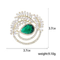 Alloy Zircon Olive Branch Brooch Pin For Elegant Coat Decoration view 5
