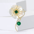 Alloy Zircon Shell Flower Brooch For Coats And Suits view 2