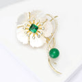 Alloy Zircon Shell Flower Brooch For Coats And Suits view 4