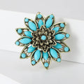 Alloy Turquoise Hollow Retro Brooch Pin For Jacket Accessories view 2