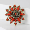 Alloy Turquoise Hollow Retro Brooch Pin For Jacket Accessories view 4