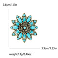 Alloy Turquoise Hollow Retro Brooch Pin For Jacket Accessories view 5
