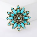Alloy Turquoise Hollow Retro Brooch Pin For Jacket Accessories view 6