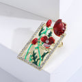 Alloy Enamel Flower Brooch Pin For Classic Clothing Fastening view 2