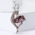 Alloy K9 Crystal Deer Brooch Pin For Women's Apparel Decoration view 3
