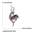Alloy K9 Crystal Deer Brooch Pin For Women's Apparel Decoration view 4