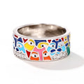 Colorful Enamel Style Eye Ring For Women, Artistic Family Theme Fashion Finger Jewelry view 3