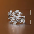 European Style Interwoven Leaf Vine Ring For Women, Octagonal Flower Zircon Statement Jewelry view 5