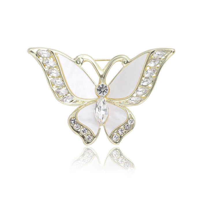 Alloy Enamel Shell Butterfly Brooch Pin For Versatile Apparel