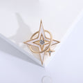 Silver Alloy Six Point Star Brooch For Versatile Apparel Decoration view 6