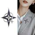Silver Alloy Six Point Star Brooch For Versatile Apparel Decoration view 3