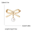 Alloy Pearl Bow Brooch Pin For Blazers And Clothing view 5