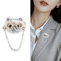 Alloy Silver Dog Glasses Brooch Pin For Clothing Fastening view 3