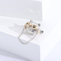 Alloy Silver Dog Glasses Brooch Pin For Clothing Fastening view 2