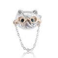 Alloy Silver Dog Glasses Brooch Pin For Clothing Fastening view 1