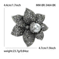 Alloy Pearl Vintage Flower Brooch Pin For Elegant Clothing view 3