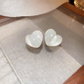 Acrylic Mermaid Iridescent Heart Stud Earrings Light Luxury Minimalist OL Fashion Jewelry view 4