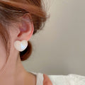 Acrylic Mermaid Iridescent Heart Stud Earrings Light Luxury Minimalist OL Fashion Jewelry view 3