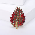 Alloy Rhinestone Leaf Brooch For Fashion Clothing Accessories view 3