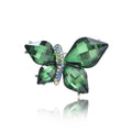 Alloy Green Crystal Butterfly Brooch Pin For Suit Lapel Decor view 1