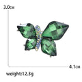 Alloy Green Crystal Butterfly Brooch Pin For Suit Lapel Decor view 5