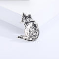 Stainless Steel Cute Cat Lapel Pin Brooch For Clothing Decoration view 4