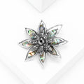 Alloy Abalone Shell Hollow Flower Brooch Pin For Garment Decoration view 3