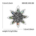 Alloy Abalone Shell Hollow Flower Brooch Pin For Garment Decoration view 5