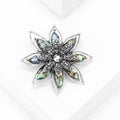 Alloy Abalone Shell Hollow Flower Brooch Pin For Garment Decoration view 2