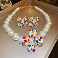Korean Alloy Rhinestone Pearl Flower Clip-on Earrings Sweet Minimalist Cartilage Ear Cuff view 3