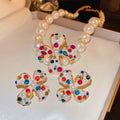 Korean Alloy Rhinestone Pearl Flower Clip-on Earrings Sweet Minimalist Cartilage Ear Cuff view 1