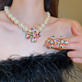 Korean Alloy Rhinestone Pearl Flower Clip-on Earrings Sweet Minimalist Cartilage Ear Cuff view 4