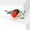 Alloy Enamel Red Bird Brooch Pin For Versatile Apparel Decoration view 2