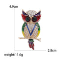 Alloy Enamel Rhinestone Owl Brooch For Fashion Apparel Decoration view 5