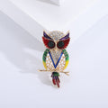 Alloy Enamel Rhinestone Owl Brooch For Fashion Apparel Decoration view 6