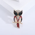 Alloy Enamel Rhinestone Owl Brooch For Fashion Apparel Decoration view 3