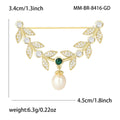 Alloy Zircon Leaf Brooch Pin For Women's Suits And Coats view 5