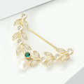Alloy Zircon Leaf Brooch Pin For Women's Suits And Coats view 3