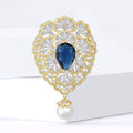Copper Zircon Hollow Palace Brooch Pin For Winter Coats view 3
