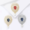 Copper Zircon Hollow Palace Brooch Pin For Winter Coats view 4