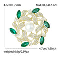Copper Zircon Flower Wreath Brooch Pin For Elegant Dress Accessories view 6