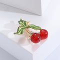 Alloy Enamel Rhinestone Cherry Brooch Pin For Women's Fashion Clothing view 4