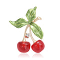 Alloy Enamel Rhinestone Cherry Brooch Pin For Women's Fashion Clothing view 1